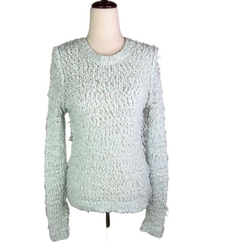 Free People Open Knit Fuzzy Sweater, Small